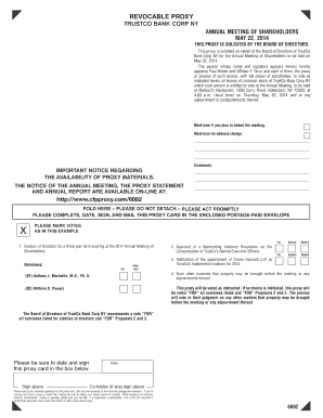 TrustCo Bank Corp NY Revocable Proxy