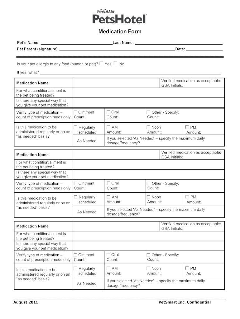 petsmart medication form Preview on Page 1.