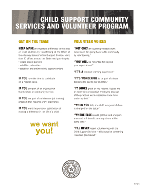 Texas Child Support Volunteer Application