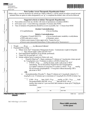 Post-Cardiac Arrest Therapeutic Hypothermia Orders