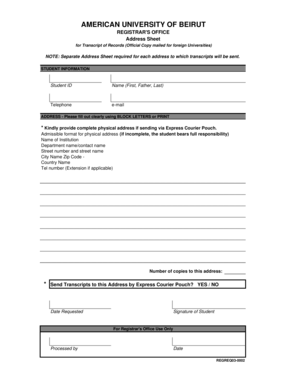 Transcript Request Form