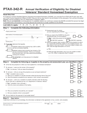 Illinois Disabled Veterans’ Standard Homestead Exemption Form