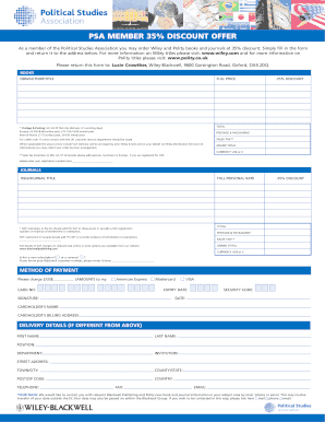 PSA Member Book Order Form