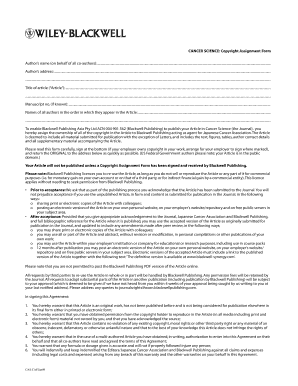 Cancer Science Copyright Assignment Form