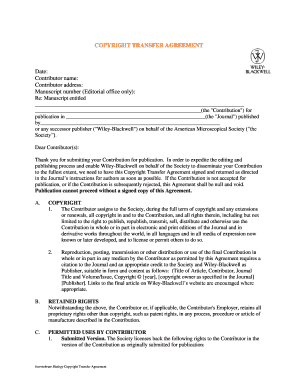 Invertebrate Biology Copyright Transfer Agreement