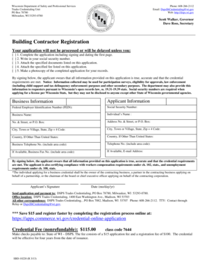 Wisconsin Building Contractor Registration