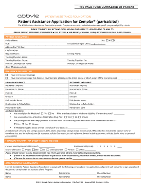 Patient Assistance Application for Zemplar