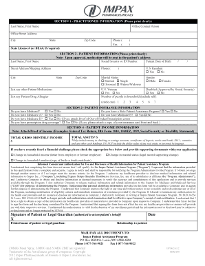 Patient Assistance Program Application Form