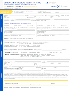 Statement of Medical Necessity for Pulmozyme
