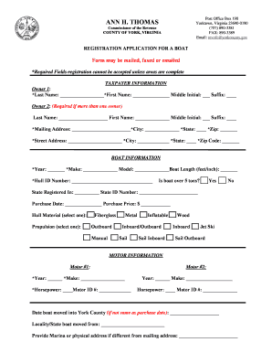 Virginia Boat Registration Application