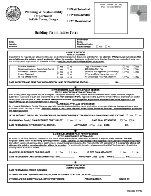 Building Permit Intake Form