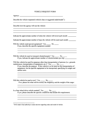 Vehicle Request Form