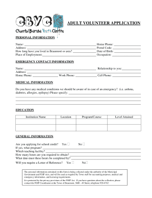 CBYC Adult Volunteer Application.pdf - Town of Beaumont - beaumont ab