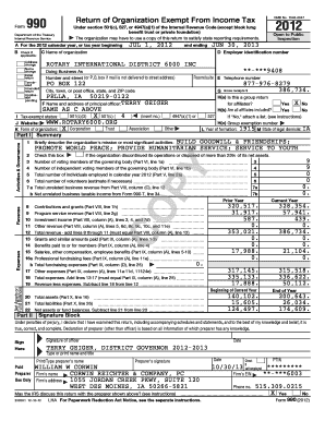 Form 990 Return of Organization Exempt From Income Tax