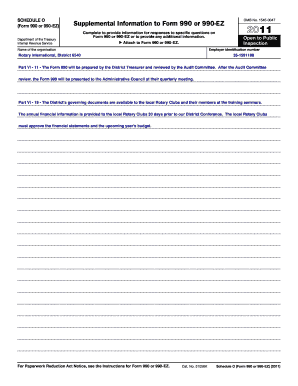 Schedule O (Form 990 or 990-EZ) Supplemental Information