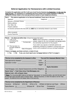 Washington Homeowner Property Tax Deferral Application