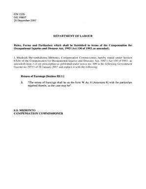 Return of Earnings Form W.As. 8