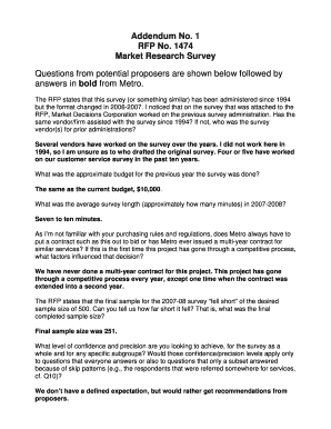 Directions for survey questionnaire - Addendum No - Metro - library oregonmetro