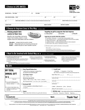 United Way Donation Form