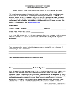 FERPA Release Form