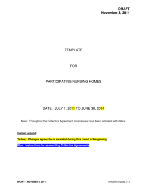 Daily food diary template - Template for b2011b to 2014 Collective Agreements - Ontario Nurses bb - ona