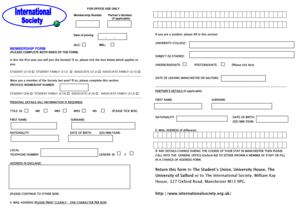 University Membership Form