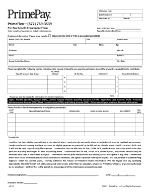 Pre-Tax Benefit Enrollment Form