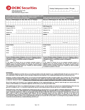 Client Investment Profile Questionnaire