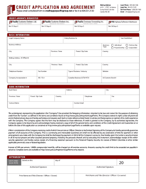 Credit Application and Agreement