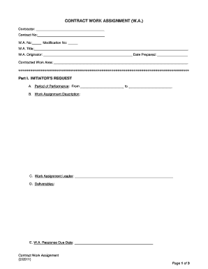 Contract Work Assignment Form