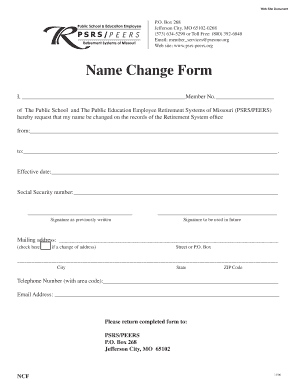 Missouri Name Change Form