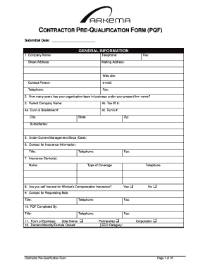 Contractor Pre-Qualification Form
