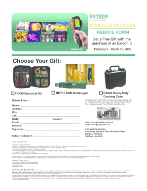 Extech i5 Free Gift Rebate Form
