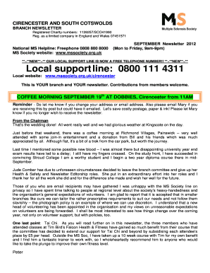 Joint commission statement of conditions - CIRENCESTER AND SOUTH COTSWOLDS