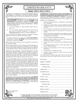 Goodman Limited Warranty