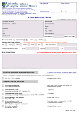 Canine Infectious Disease Diagnostic Form
