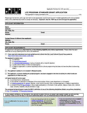 LCC Standard Grant Application