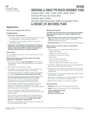 Nevada Individual Health Insurance Application