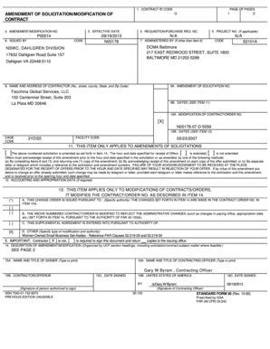 US Federal Contract Modification Form