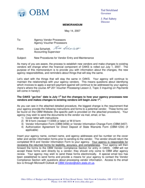 Ohio Vendor Information Form