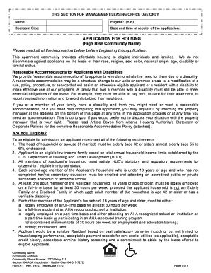 Atlanta Housing Authority Application Form