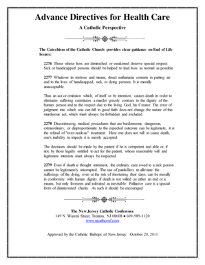 Advance Directives for Health Care: Catholic Perspective