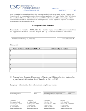 SNAP Verification Form