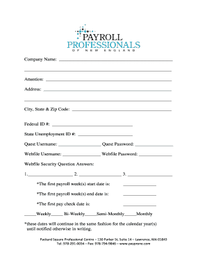 Payroll Service Authorization Form