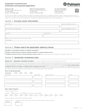 Systematic Investment and Exchange Plan Application