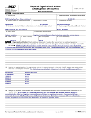 IRS Form 8937 Report