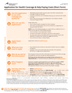 Application for Health Coverage & Help Paying Costs (Short Form)