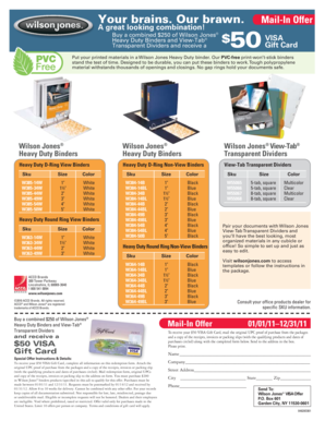 Wilson Jones Mail-In Offer Form