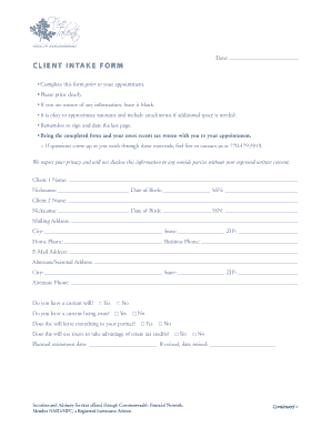 Client Intake Form