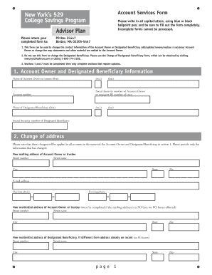 New York 529 Account Services Form